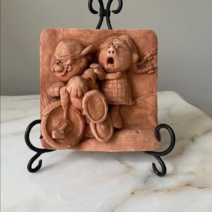 Kersten Bros. Co. Clay Pottery 3D Art 1973 Signed and Dated  Vintage